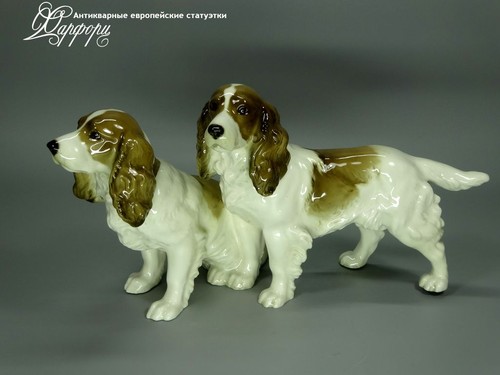 Купить фарфоровые статуэтки Hutschenreuther, Пара спаниелей, Германия